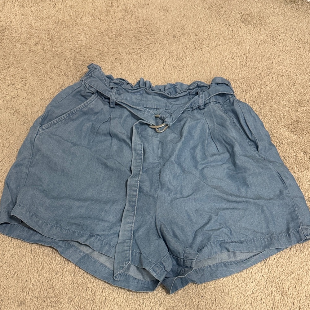 Urban Heritage Blue High Waist Shorts